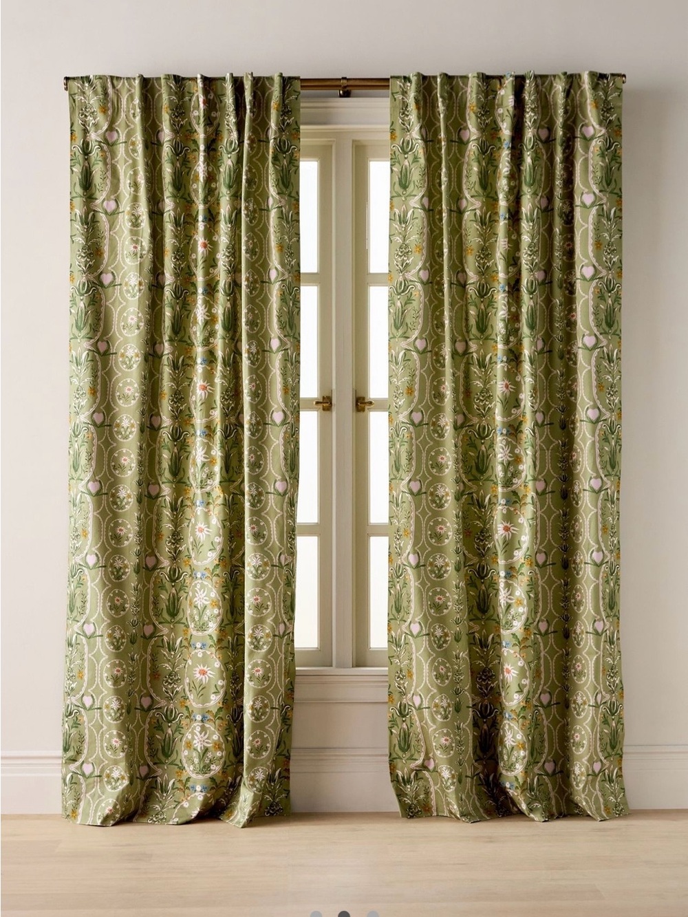 MINDTHEGAP Edelweiss Printed Cotton Curtain, Set of 2